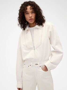 Gap × Victoria Beckham Denim Zip Shirt